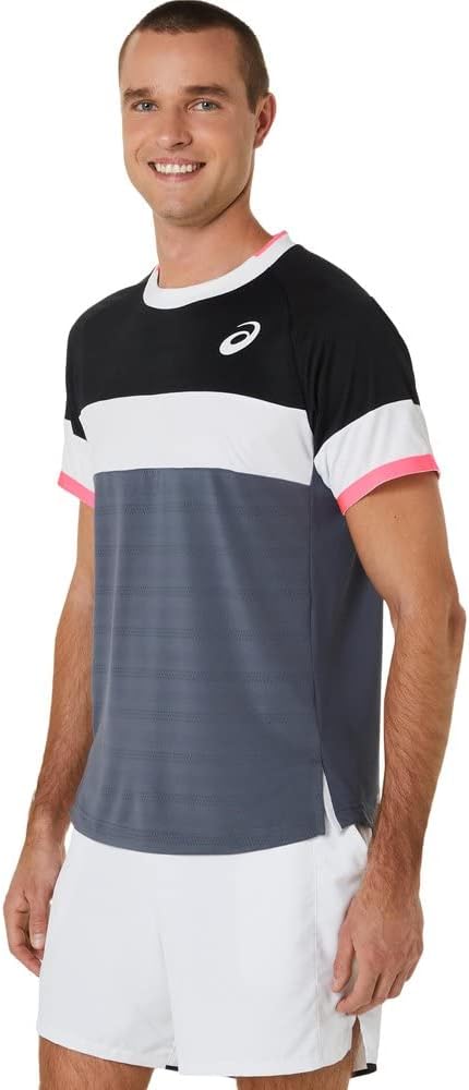 ASICS Men's Match Tennis Shirt Schwarz L, Performance Schwarz/Träger grau – Bild 3