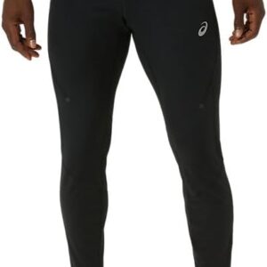 ASICS Road Winter enge Laufhose – S, Schwarz/Roter Alarm
