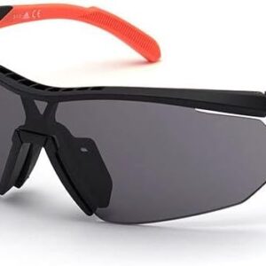 adidas Männer laufende Schutzbrille UV SP00160002A SG 00, Schwarz/Rauchgrau, eine Größe, Schwarz/Rauchgrau