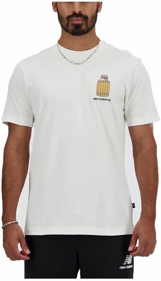 New Balance Sport Essentials Herren Barrel T-Shirt Weiß