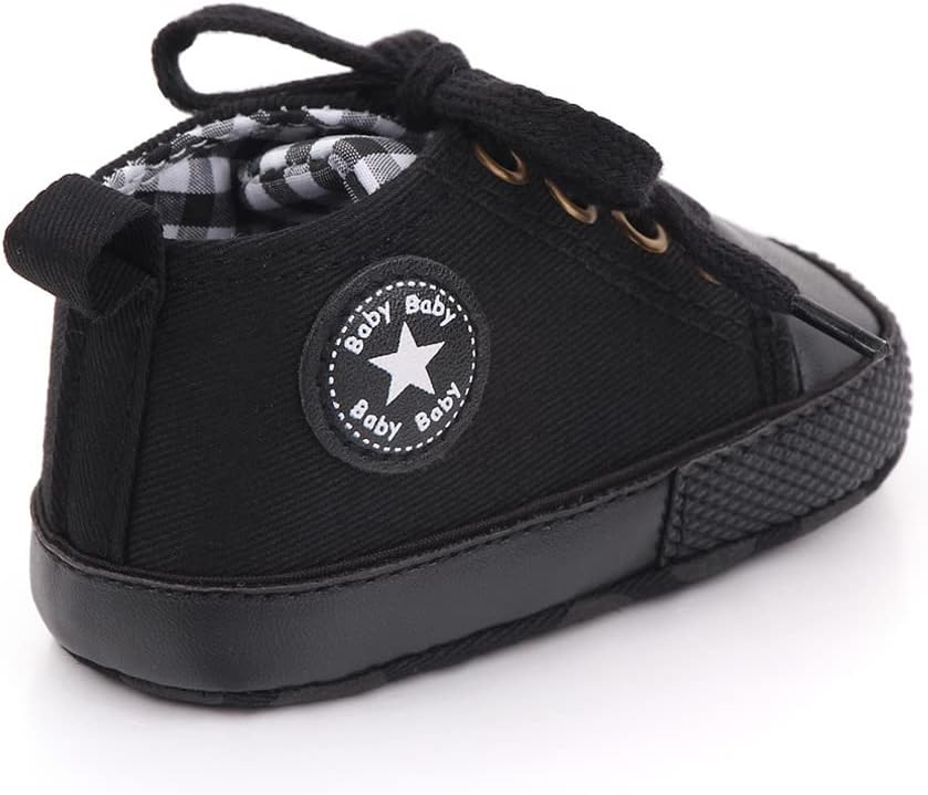 Sifangping Baby First Wanderschuhe, nicht rutschfest und atmungsaktiv 0-18m Leinwandschuhe mit weicher Sohle für Jungen und Mädchen – Bild 2
