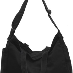 X Sim Fitnessx Unisex Umhängetasche / Umhängetasche Kabelbeutel Handtasche Leinwand Bag Damen Käufer Tasche Mode Stofftasche für jeden Tag / Büro / Schule / Reise, Schwarz, Retro