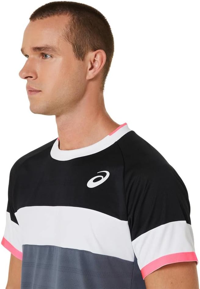 ASICS Men's Match Tennis Shirt Schwarz L, Performance Schwarz/Träger grau – Bild 4