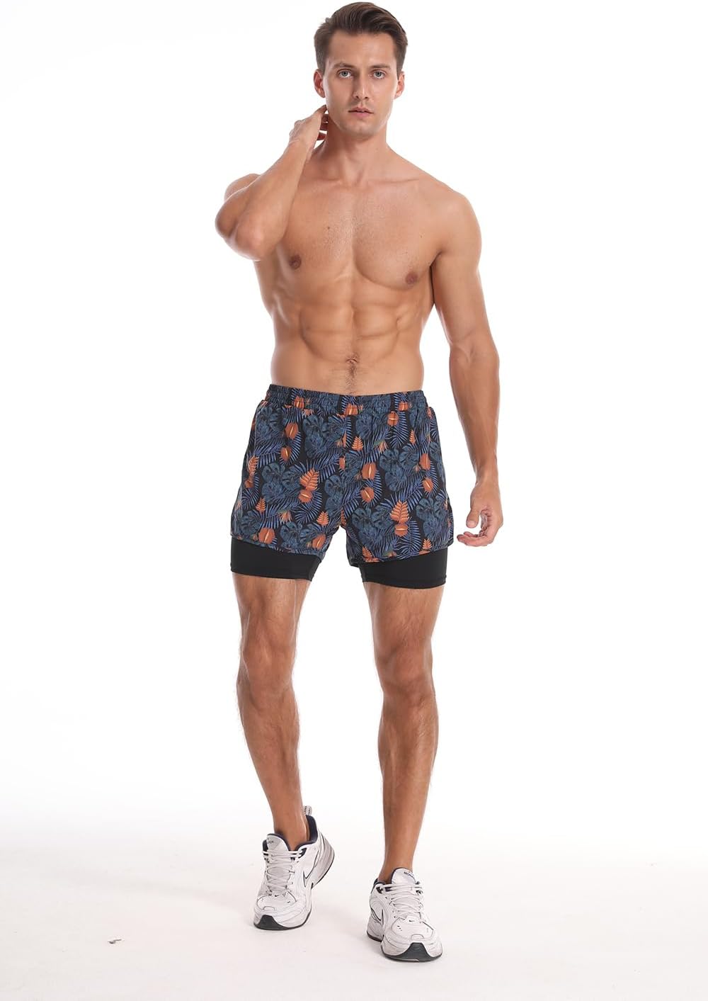 Herren -Laufshorts 2 in 1 Shorts Gym Athletic Shorts Shorts Marathon Trainingshorts im Freien – Bild 2