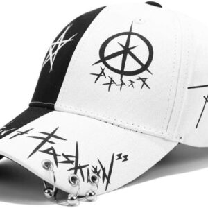 XiBeitrade Unisex Graffiti Baseballmütze, Hip -Hop, Schwarz -Weiß -Hut, Mode für Männer und Frauen