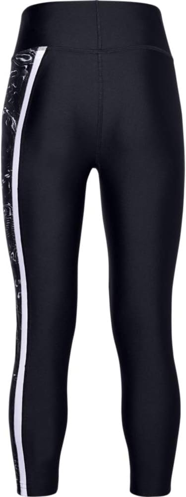 Under Armour Girls 'Armor Heatgear Novelty Crop Leggings, Schwarz (001) Weiß, Jugend X-Large – Bild 2