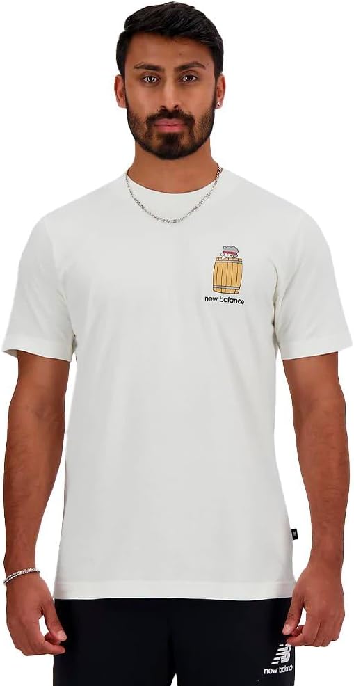 New Balance Sport Essentials Herren Barrel T-Shirt Weiß