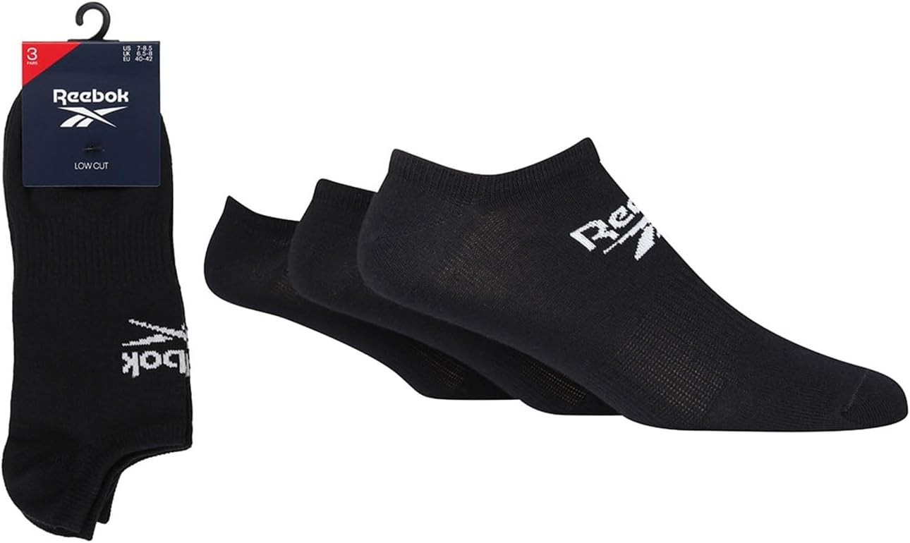 Reebok Unisex "Core" Sneaker Socken - Herren & Womens Low geschnittene weiche Baumwoll -Socken mit Bogenunterstützung und nahtlose Zehen 3 Paare Multipackgrößen 35-47 – Bild 3
