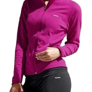 Reebok SPT Frauen Tracksuit Jacke Fleece Wildberry Pink Size S, Wildberry