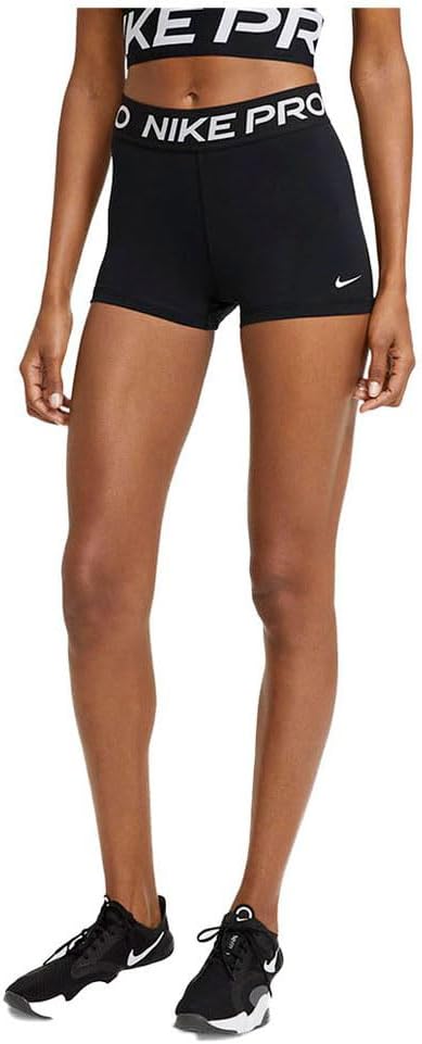 Nike Women's W NP 365 Kort 7,6 cm Shorts, Schwarz/Weiß