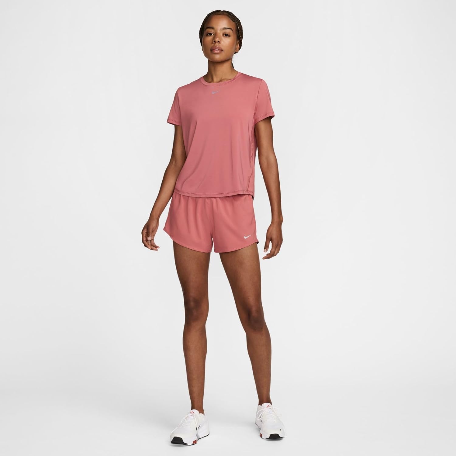 Nike Women's One Classic Drifit Kurzschlärmendes T-Shirt, Canyon Pink/Schwarz, m – Bild 6