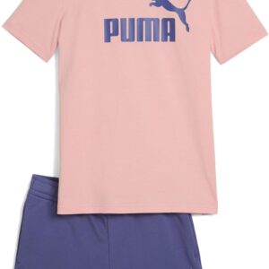 Puma Girls ‚ESS Nr. 1 Logo -T -Shirt und Shorts Set G Strickanzüge (Packung von 1)