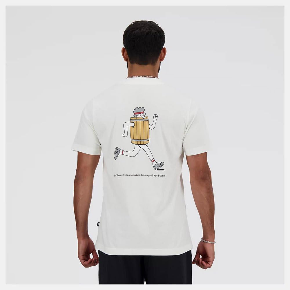 New Balance Sport Essentials Herren Barrel T-Shirt Weiß – Bild 2