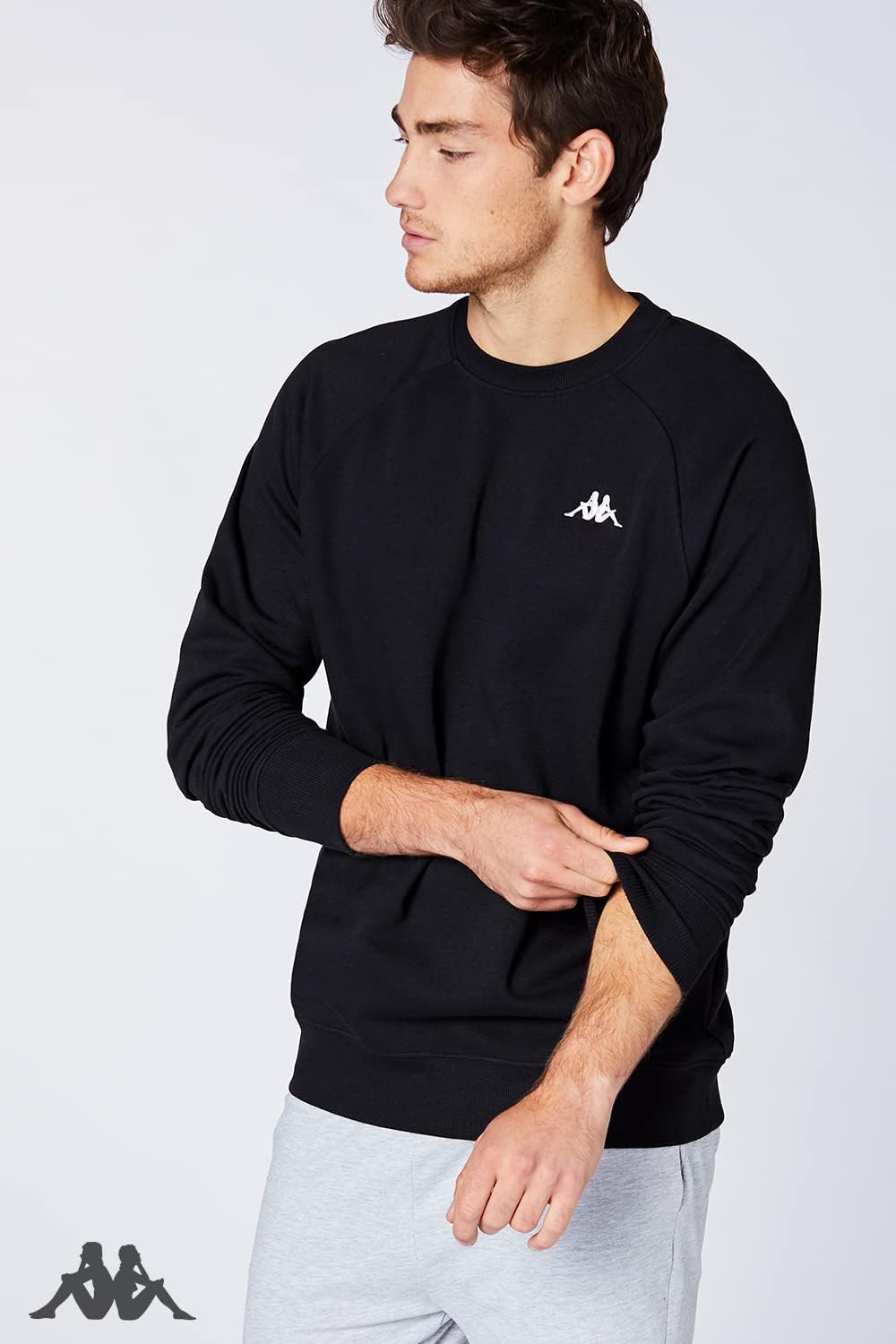 Kappa Vauke Sweatshirt I Unisex Baumwollpullover I Grund für Sport und Freizeit I -Pullover für Frauen und Männer in Blau, Grau, Schwarz und Größen S, M, L, XL, XXL und XXXL erhältlich – Bild 7