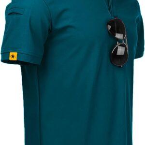 Polo-Hemden für Jacke, Kurzärmel, atmungsaktive, schnell trocknende Poloshirts, Tennis-Sommerknopf T-Shirts, ungezwungenes Sporthemd, einfache reguläre Fit-Golf-Polo-Shirt