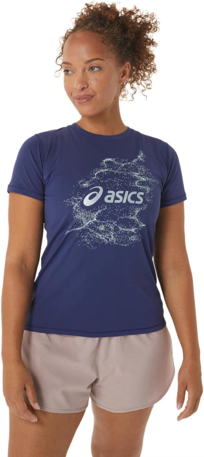 ASICS Nagino Graphic Run Short Sleeve Top Women Blue, Indigo-Blue
