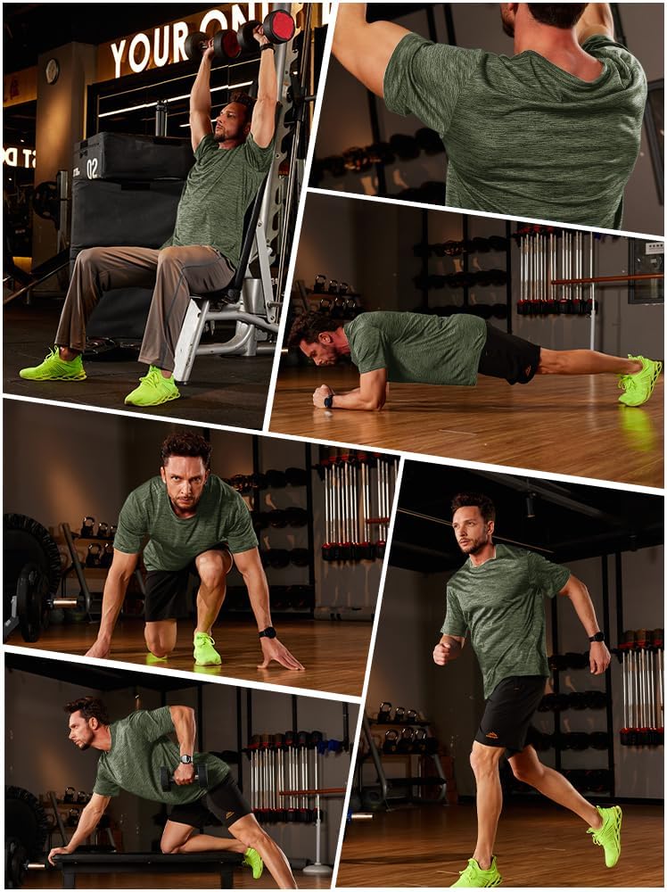 Kefitevd Männerfunktional Shirt Sports T-Shirts atmungsaktiv – Bild 5