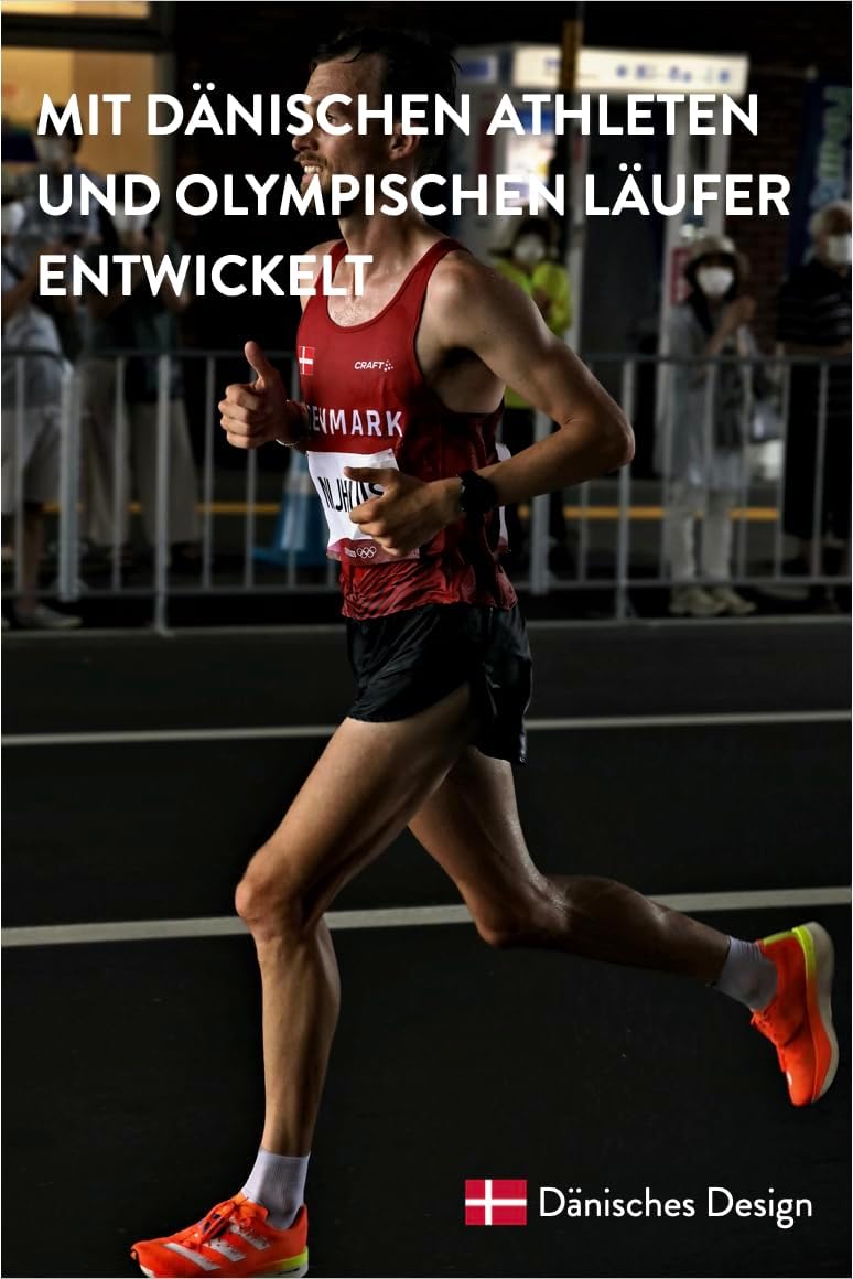 Döndal Performance Crew Running Socken, 2 Paar Trainingssocken, atmungsaktiv und leicht, Feuchtigkeitsdocht mit Polsterung, für Männer und Frauen – Bild 4