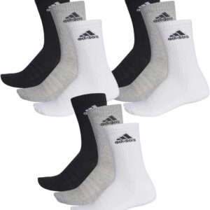 adidas Performance gepolsterte Besatzungssocken, 3-Streifen-Tennissocken, Unisex Sports Socken, 9 Paare