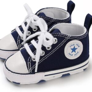 Sifangping Baby First Wanderschuhe, nicht rutschfest und atmungsaktiv 0-18m Leinwandschuhe mit weicher Sohle für Jungen und Mädchen