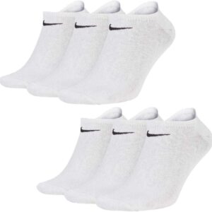 Nike 6 Paare von Trainersocken Keine Show Schwarz/Weiß/Multikolored (gepolstertes No -Show) – Weiß, Größe: M.