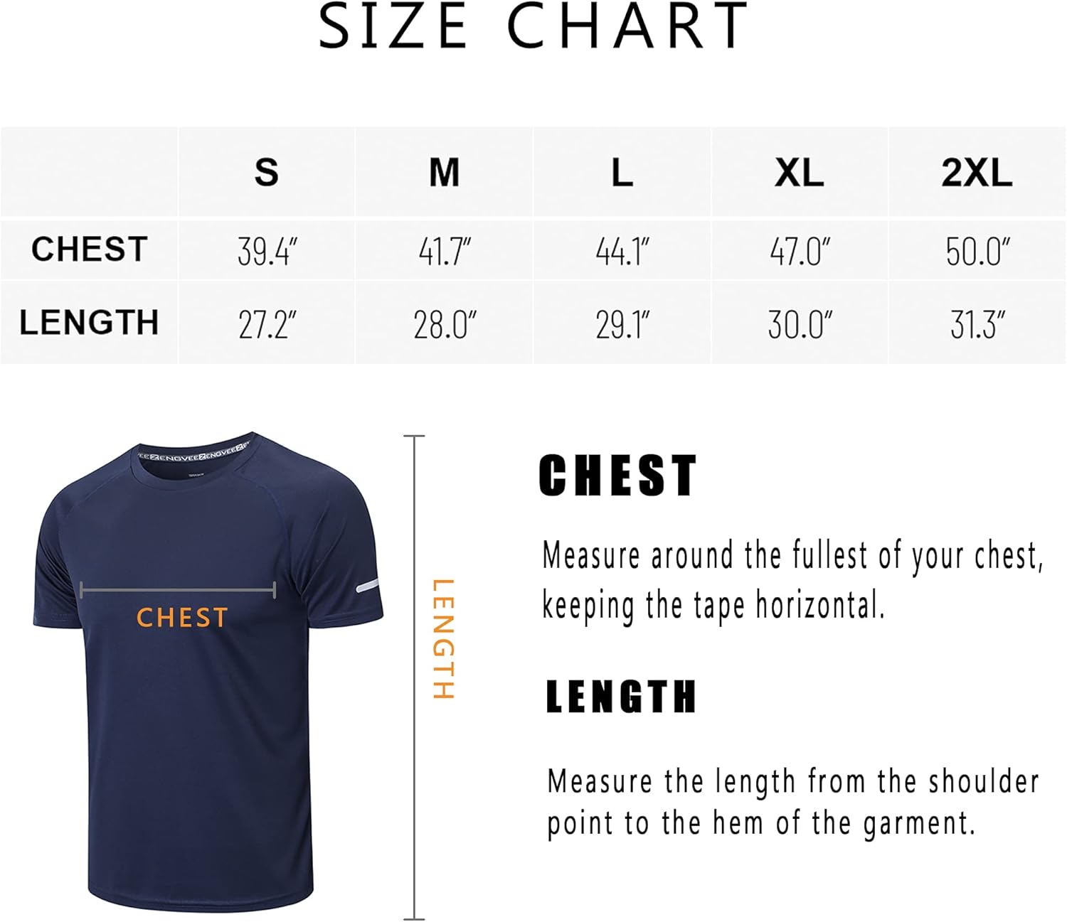 Gaatiger Pack von 3 Sport-T-Shirts, Herren-Funktionshemd, Sporthemd, schnell trocknetem, atmungsaktivem Trainingshemd, Herren-Running-Shirt, Kurzarm, schwarze graue Marine – Bild 7