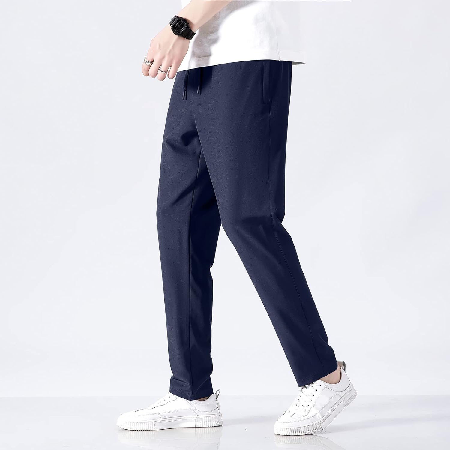 Generisch Sporthose Herren Lang Outdoorhose Herren Sommer Leicht Hosen Herren Mit Taschen Freizeithose Herren Eiskalt Stoffhose Männer Atmungsaktiv Jogginghose Männer Schmale Trainingshose Herren – Bild 2