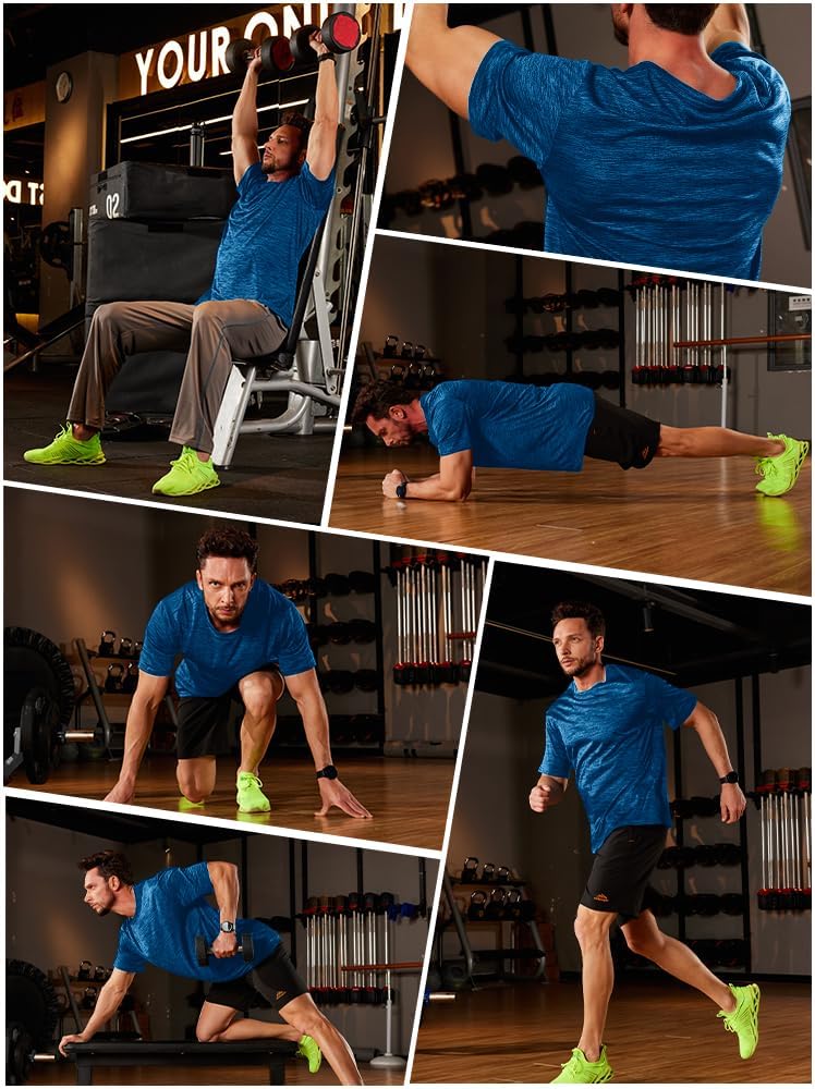 Kefitevd Männerfunktional Shirt Sports T-Shirts atmungsaktiv – Bild 5