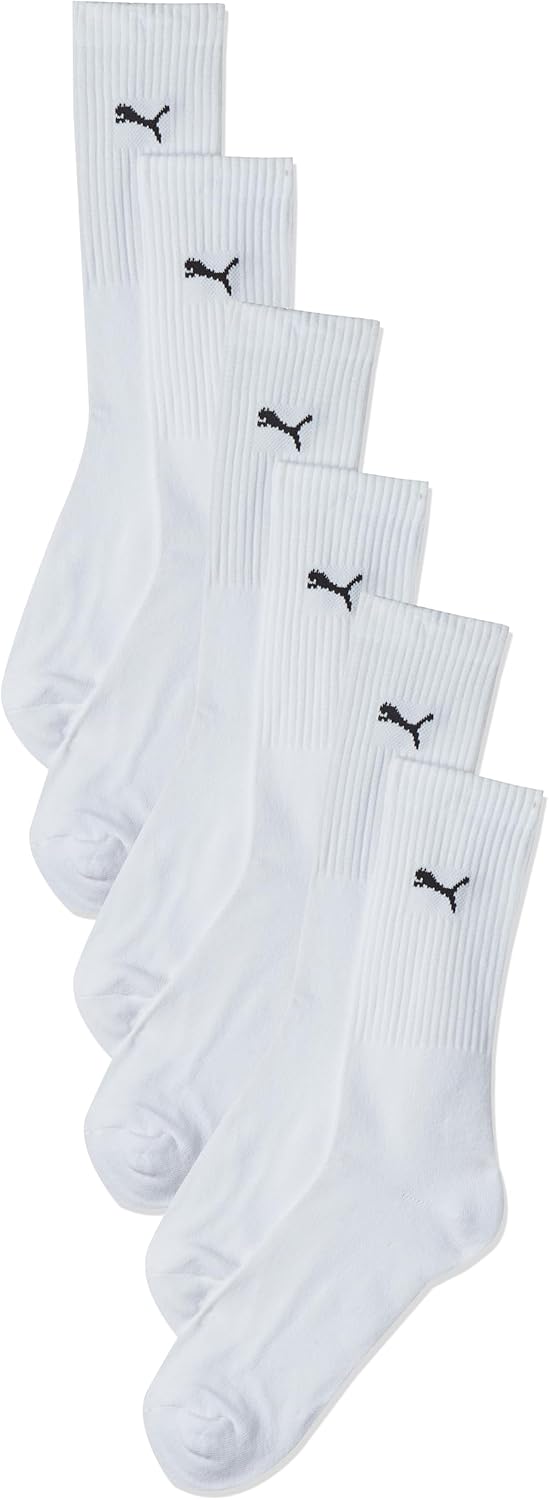 Puma Herren -Crew -Socken (6), weiß / hellbraun, 47 - 49 – Bild 2