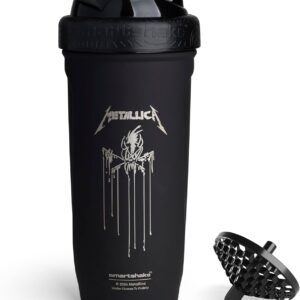 Smartshake Rockband Reforce Edelstahl Protein Shaker Flasche 900 ml | 30 oz – Leckschutz -Schraufdeckel – BPA Free – Unisex – Metallica, beängstigender Typ
