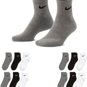 Nike SX7677 Unisex Sportsocken, weiß, schwarz, kurze Socken, Größe 34, 36, 38, 40, 42, 44, 46, 48, 50, Economy Set Set