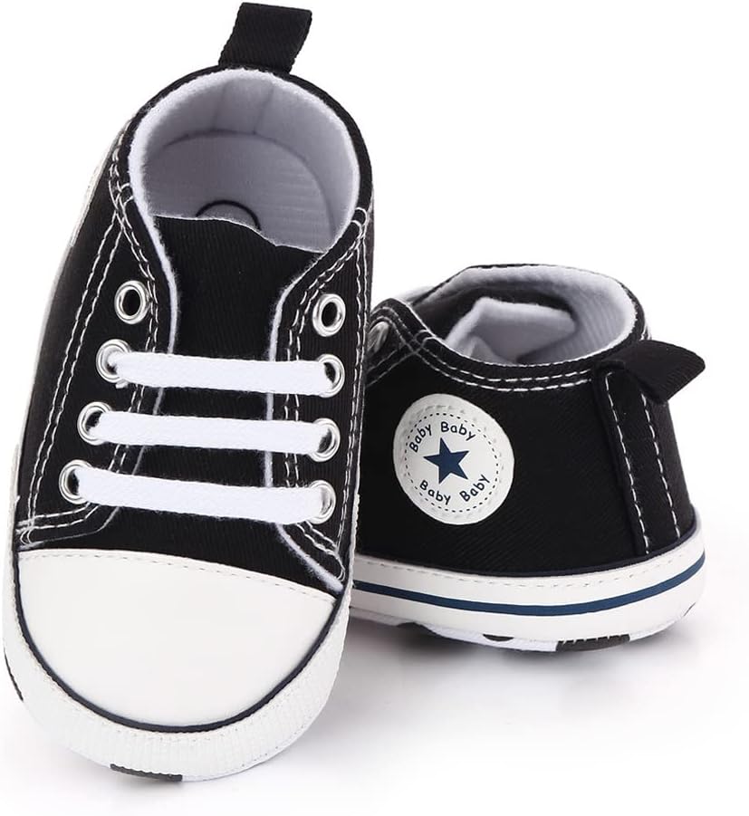 Sifangping Baby First Wanderschuhe, nicht rutschfest und atmungsaktiv 0-18m Leinwandschuhe mit weicher Sohle für Jungen und Mädchen – Bild 5