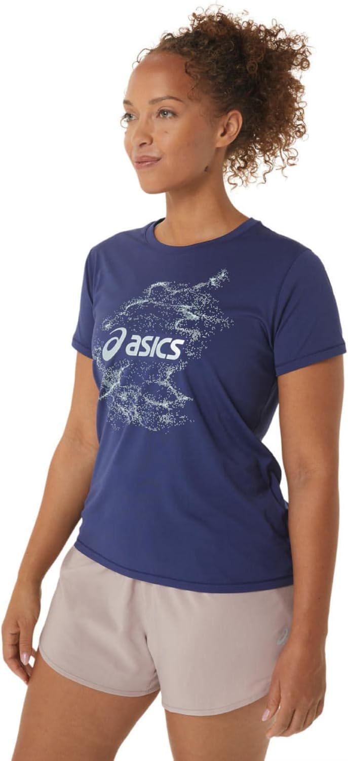 ASICS Nagino Graphic Run Short Sleeve Top Women Blue, Indigo-Blue – Bild 3