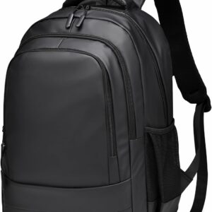 Wasserdichtes Rucksack, Rucksack mit großer Kapazität, Computerbeutel mit mehreren Fächern, Schul -Rucksack, lässige Daypack für Arbeit, Schule, Reisen, Schwarz