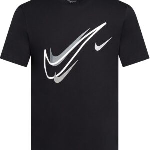 Nike DQ3944 010 Herren T-Shirt Court Logo T-Shirt Kurzarm klassisches T-Shirt schwarz (groß), schwarz