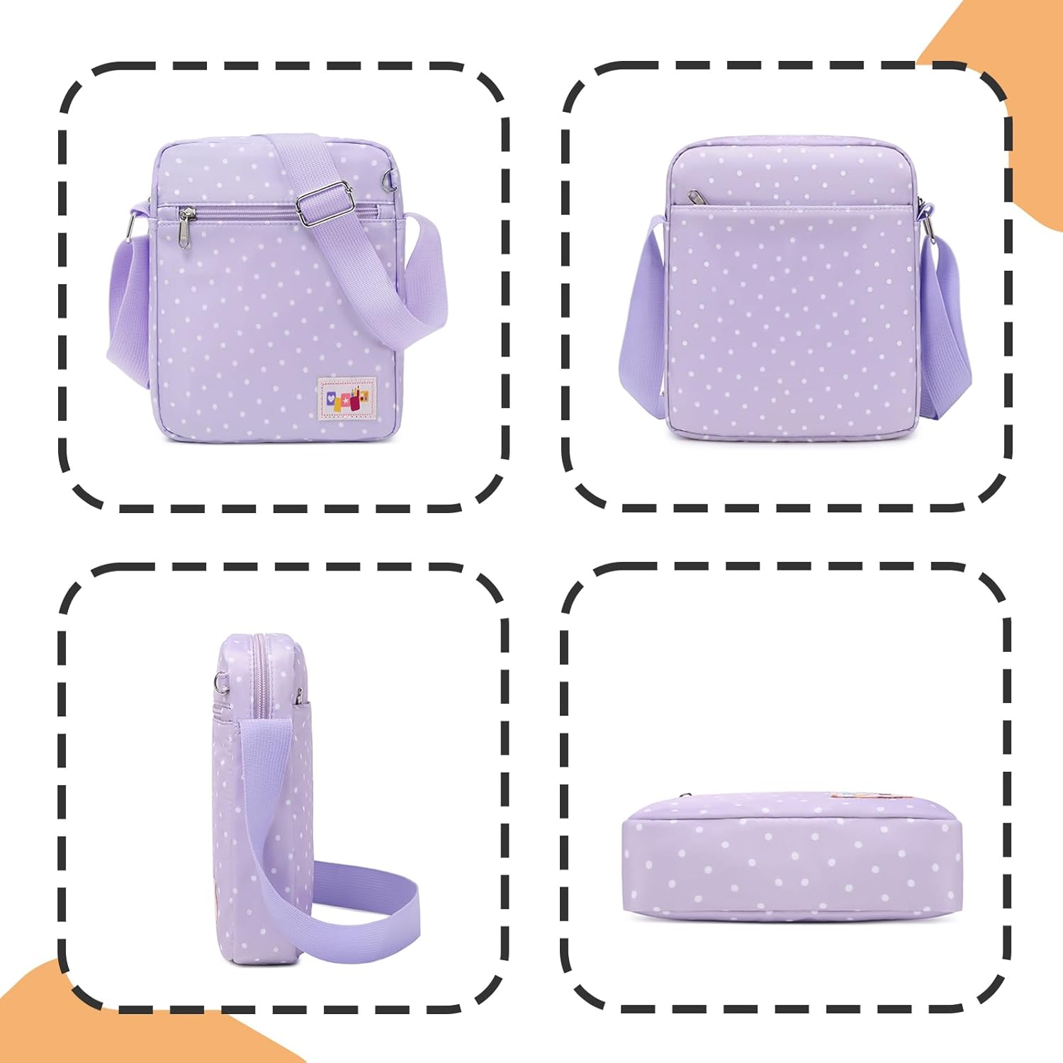 Mygreen Dot Dot -Leinwand -Rucksack / Schultasche, moderne, schöne, leichte Buchtasche für Frauen und Mädchen grau – Bild 6