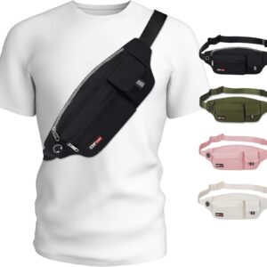 Maxtop Fanny Pack Männer Frauen laufen Taillenbeutel Mode Taillenbeutel wasserdichtes Geldgurt Telefonhalter für Yoga Fitnessstudio Jogging Workout Fitnesstraining, Schwarz