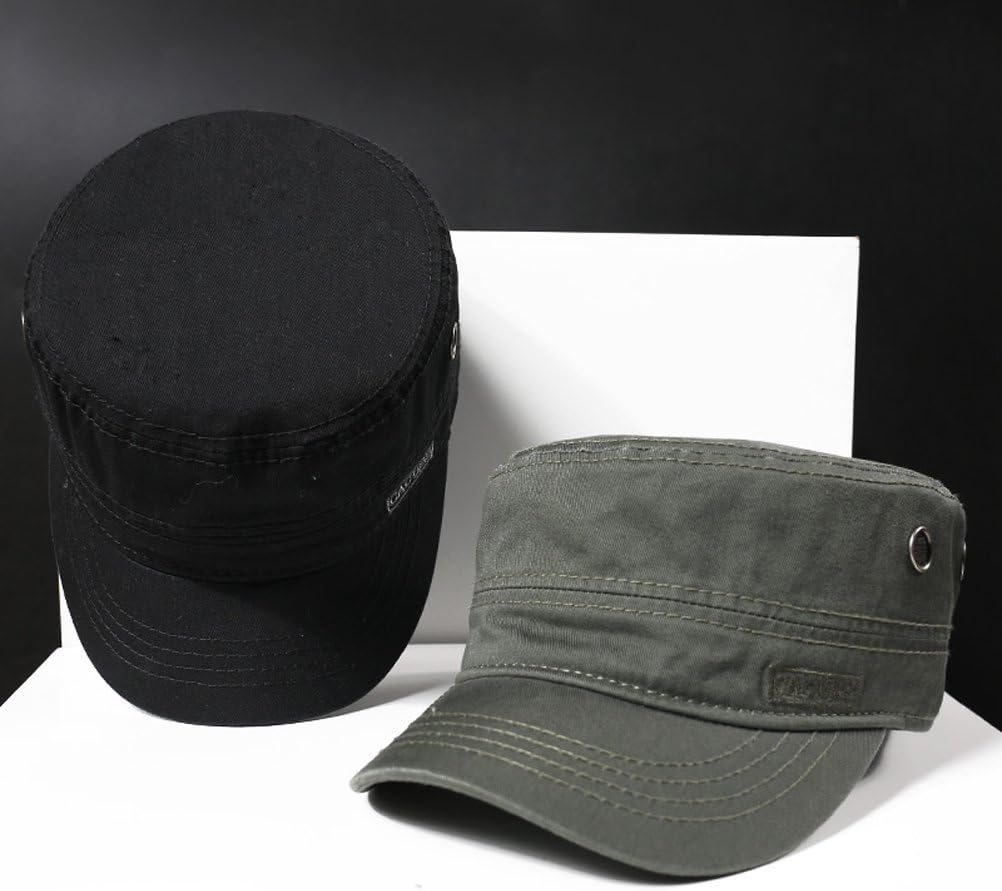 Cacuss Männer Baumwolle Vintage Army Cap Cadet Hut Militär Flachtop verstellbarer Baseball Cap Summer Trucker Hut – Bild 6