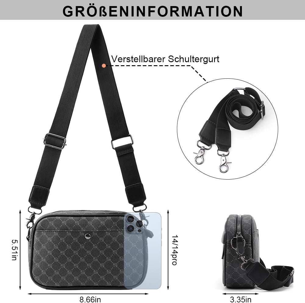 PU -Umhängetasche, Tasche mit hoher Kapazität, Messengerbeutel, Umhängetasche, Herren -Umhängetasche mit Sport, wasserdicht, Freizeit, Brustbeutel, Gürtelbeutel, Büro kleiner Rucksack, für Arbeitsreisen – Bild 5