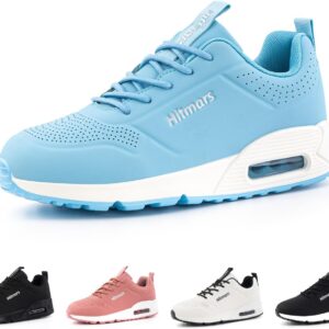 Hitmars Laufschuhe Frauen-Trainer Luftkissen Sportschuhe Leichte Trainer atmungsaktive Joggingschuhe Wanderschuhe Straße Running Schuhe Non-Rutsch-Fitness Running Black Blue Pink White EU 36-42