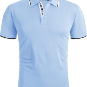 geeksport Herren Poloshirt Kurzarm Tennis Regular Fit Shirt Sport Schnelltrocknend Atmungsaktiv Polohemd Sommer Outdoor Golf T-Shirt