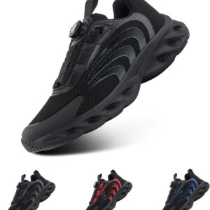 Hitmars-Trainer Herren-Laufschuhe Luftkissen-Trainer Luft Sportschuhe Jogging Schuhe Straße Running Schuhe Nicht rutschende Joggingschuhe Walkingschuhe Fitness Rennen im Freien Schwarze EU 39-47