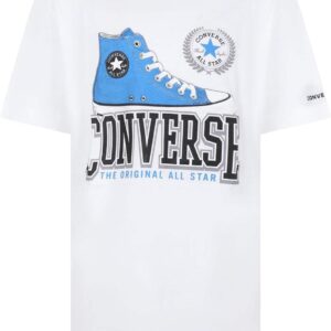 Converse T-Shirt White Child Girl Drehbuch Sneaker GFX SS T-Shirt Unisex-Erwachsener