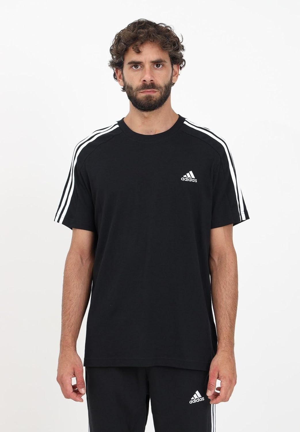 adidas Männer Essentielle drei Streifen Single Jersey T-Shirt – Bild 2
