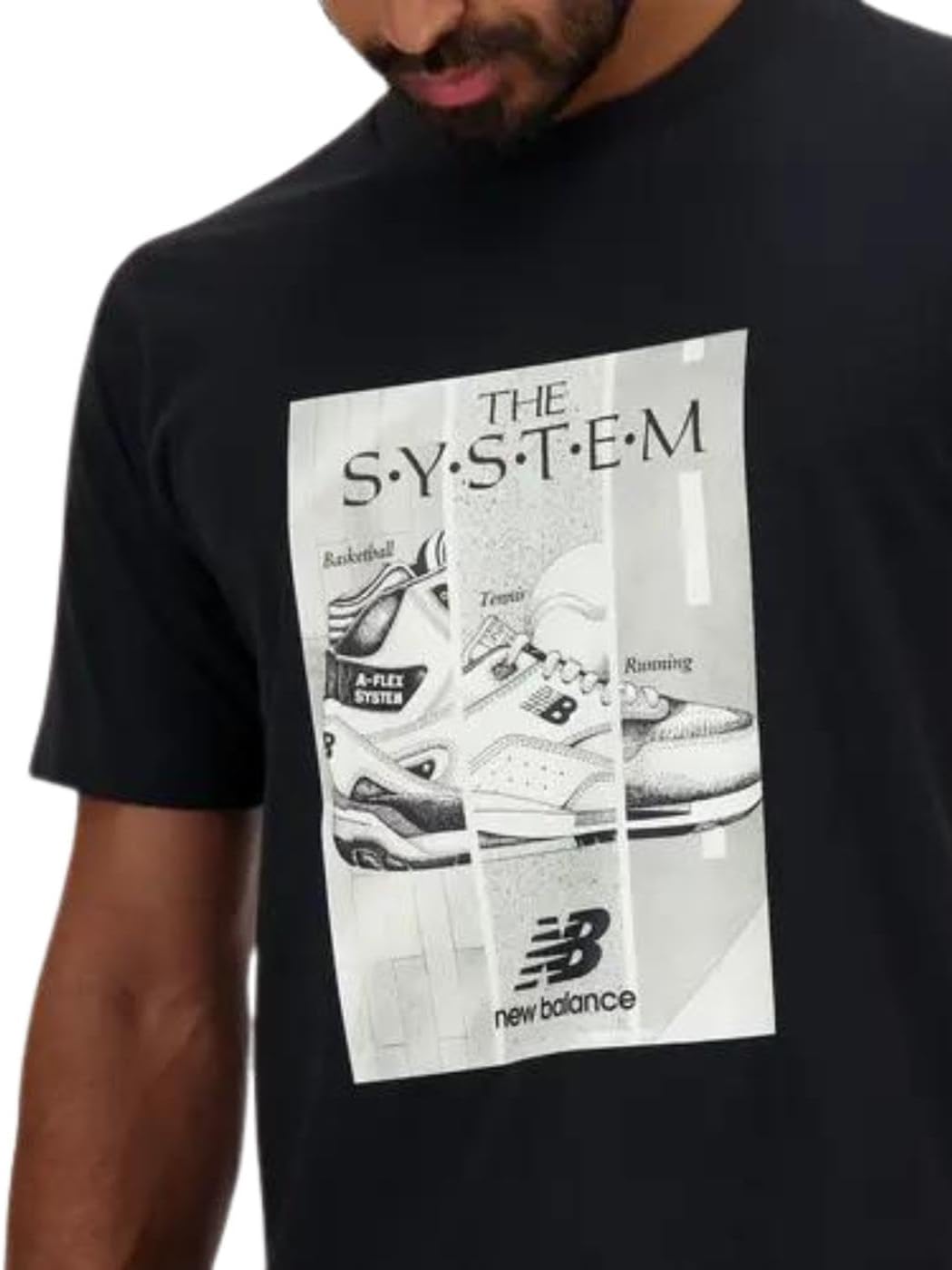 Neues Gleichgewicht Herren-Essentials Kurzarm T-Shirt Schwarz schwarz – Bild 4