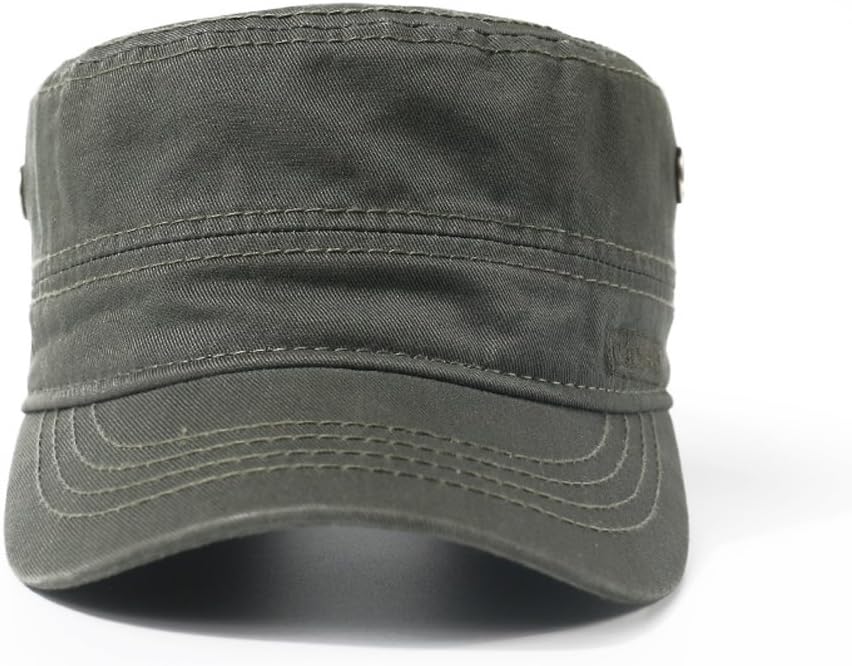 Cacuss Männer Baumwolle Vintage Army Cap Cadet Hut Militär Flachtop verstellbarer Baseball Cap Summer Trucker Hut – Bild 3