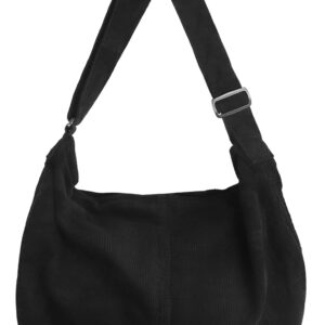 Oerphh Damen -Cord -Tasche, Umhängetasche, Cord -Tasche, Tasche mit Reißverschluss, großer Einkaufsbeutel, lässige Umhängetasche für den täglichen Gebrauch, Schule, Büro, Arbeit,