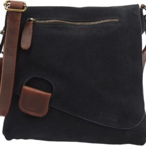 Leconi LE3027-VL Damen Cross Tasche Wildtasche Wildleder echtes Leder natürlicher Frauen Umhängetasche Freizeitbeutel für Frauen Wildtasche 29 x 29 x 6 cm