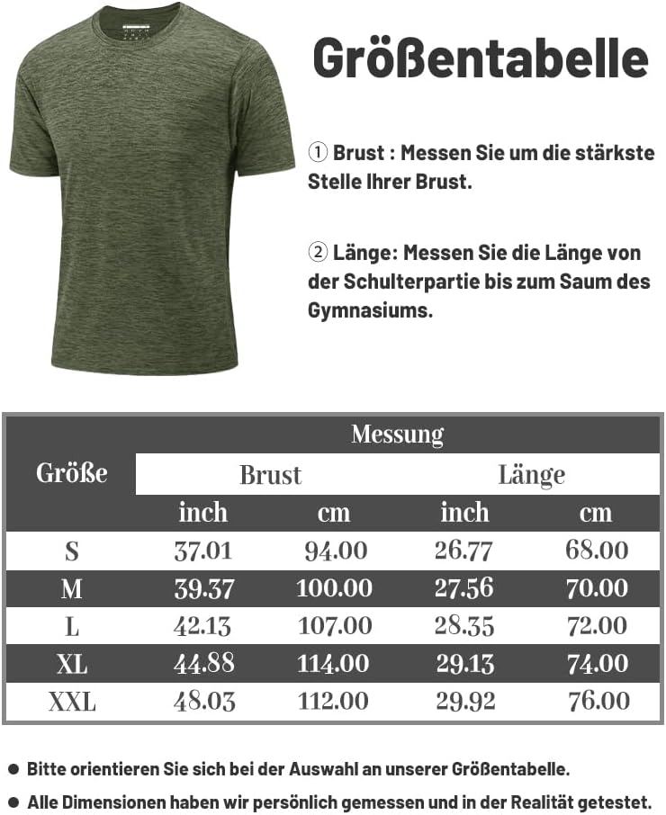Kefitevd Männerfunktional Shirt Sports T-Shirts atmungsaktiv – Bild 6