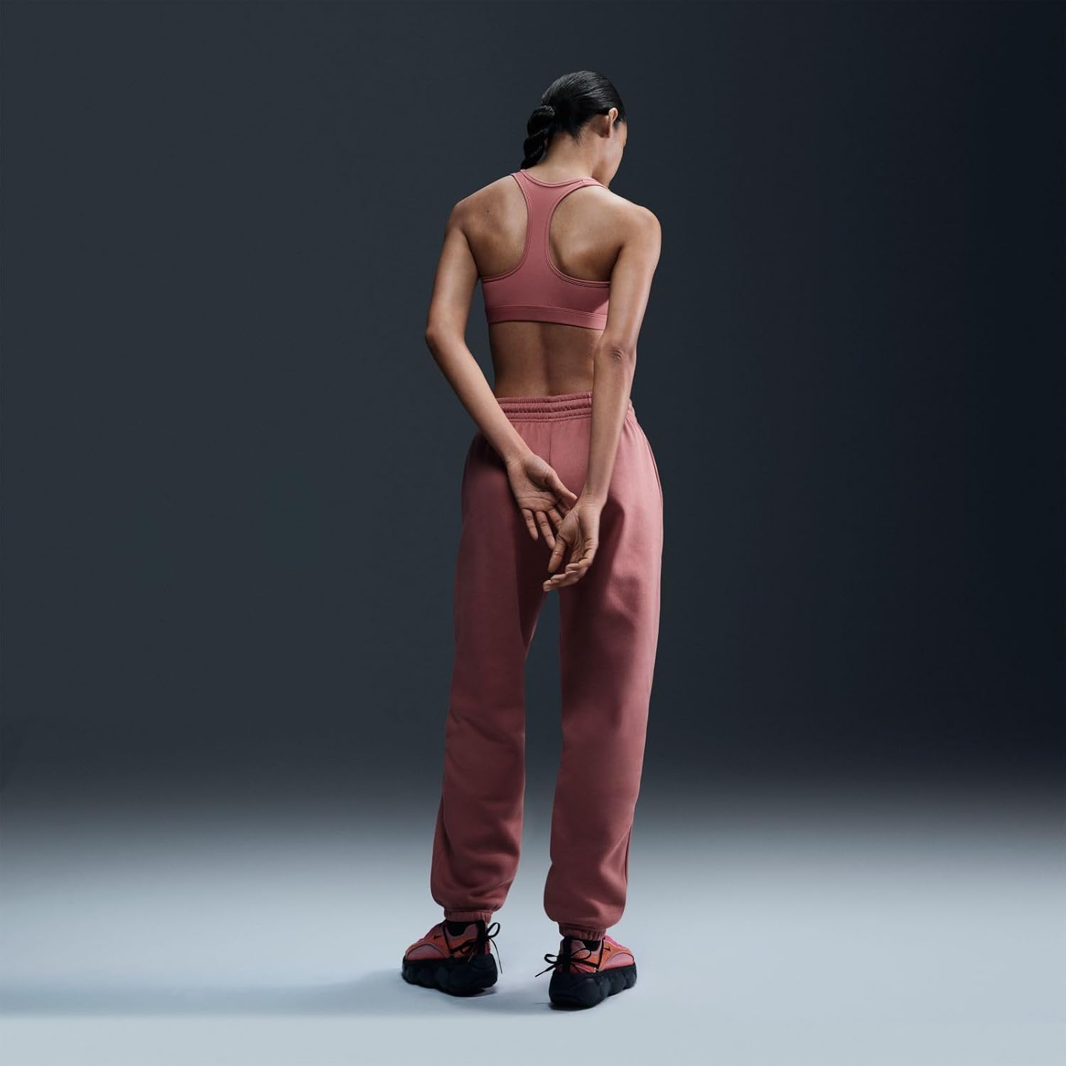 Nike W nk Swsh Med SPT Bra Canyon Pink/Weiß – Bild 3